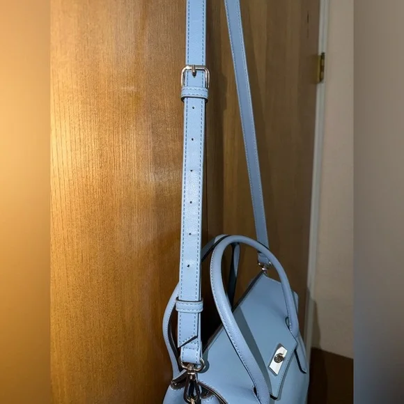 Nine West Light Blue Structured Top Handle Crossbody - Picture 11 of 14